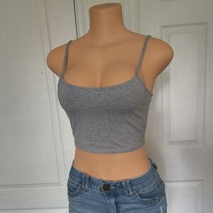 SHEIN Heather Gray Spaghetti Strap Crop Top